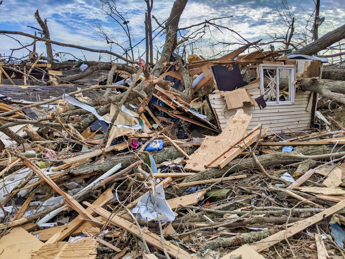 House destroyed by a tornado