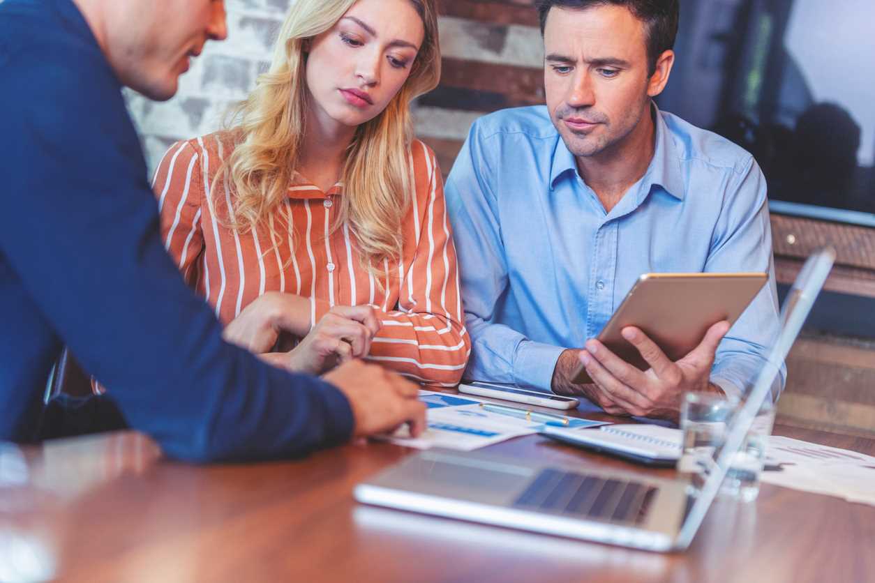 Couple receiving legal advice