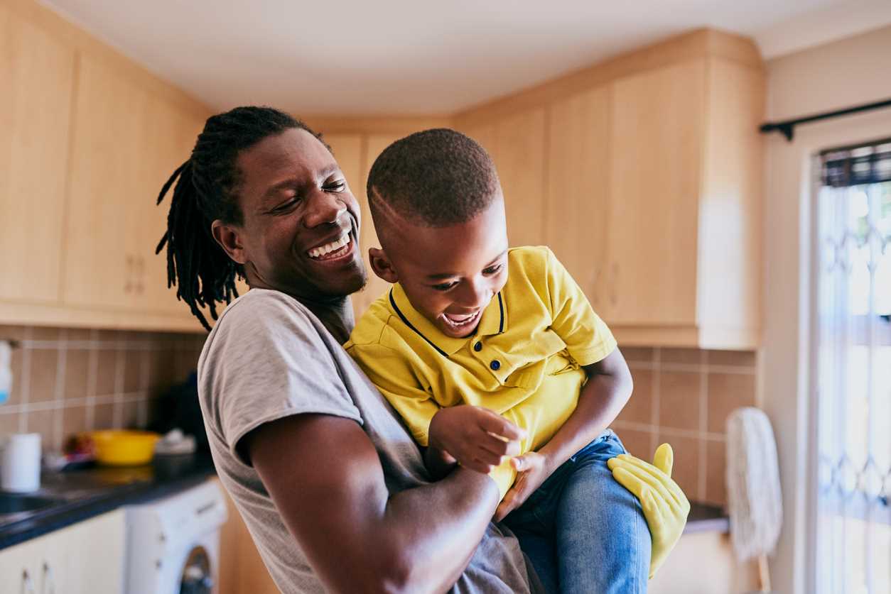 Father playing with son