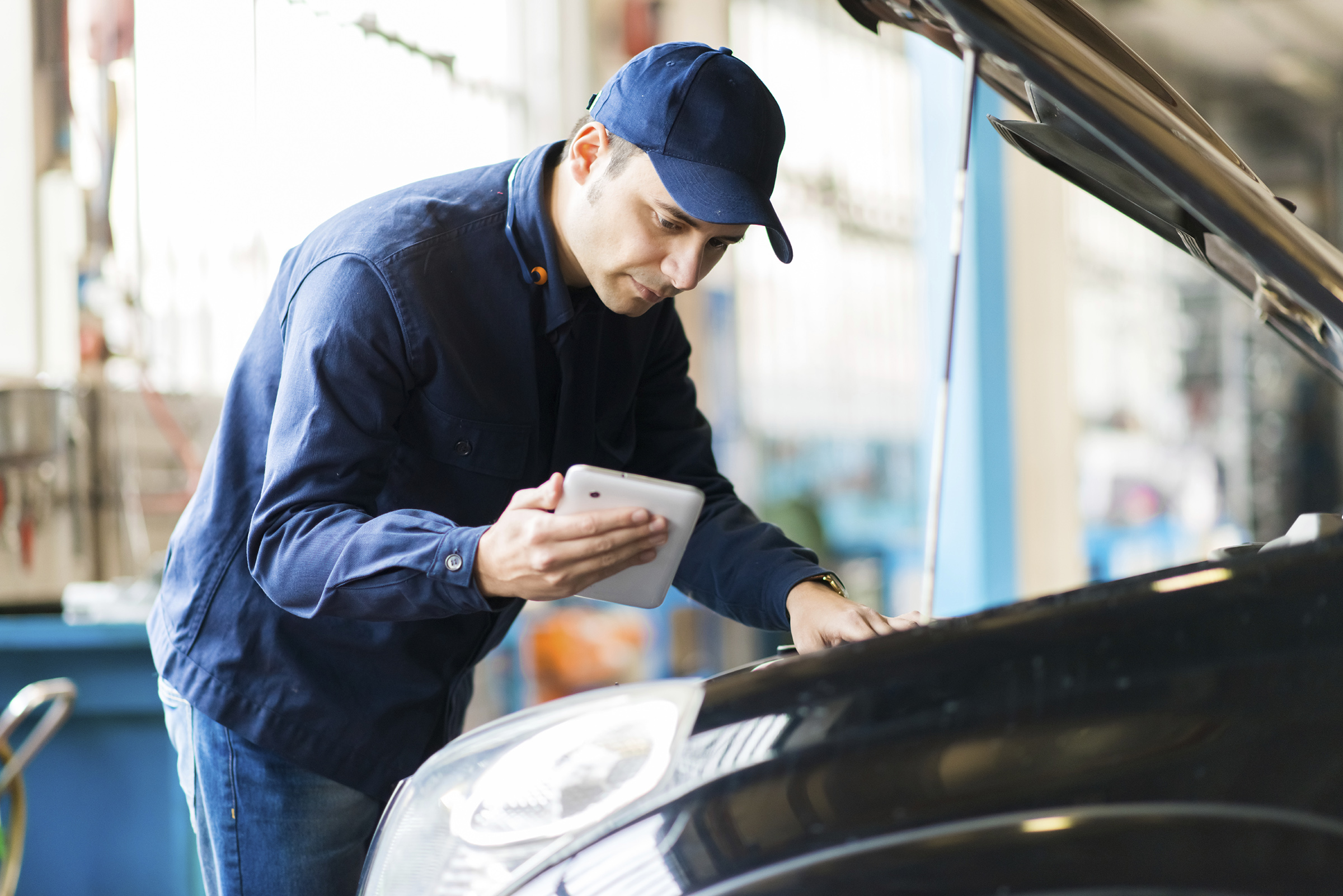 Auto mechanic working