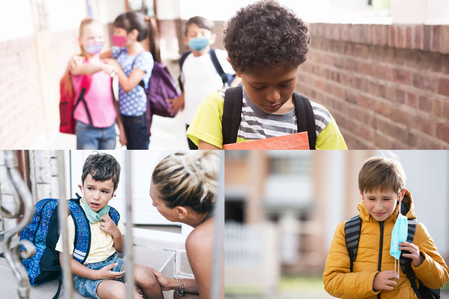 Children upset about wearing face masks