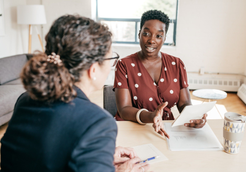 Woman getting legal advice about starting a business