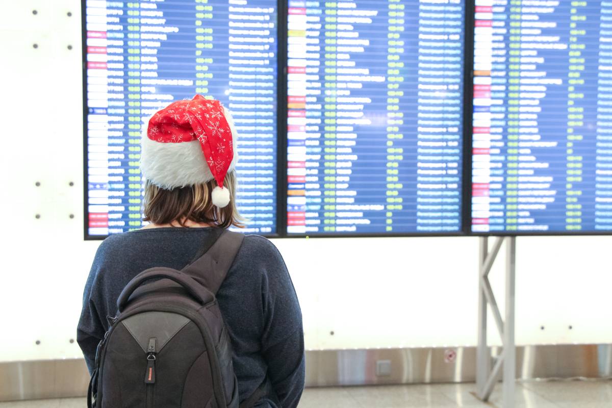 Holiday traveler in airport