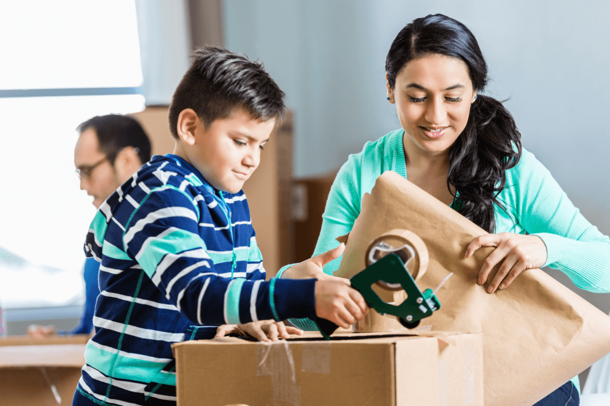 Packing boxes to move