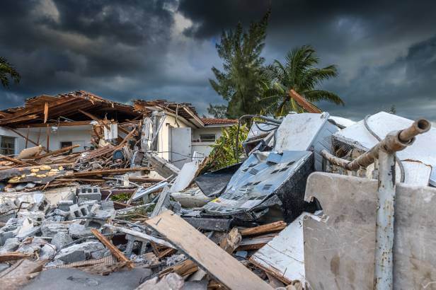 Rental homes severly damaged by a storm.